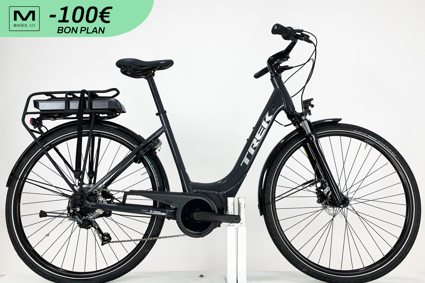 vélo ville vtc vae assistance electrique moteur TREK Verve+ 1 Lowstep 300Wh 2022 L