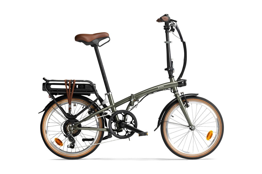 BTWIN E Fold 500 Vert kaki bronze